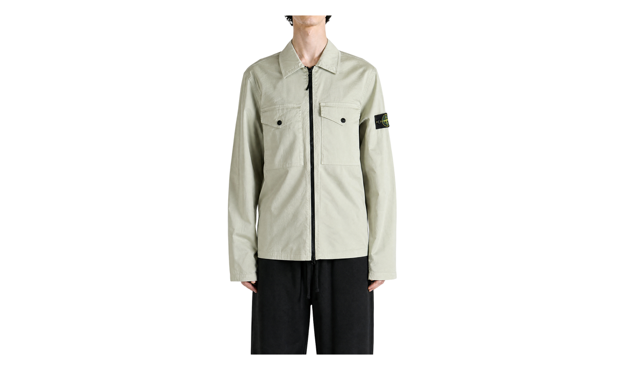 Chest Pockets Zip-Up Overshirt "Sand" 1200010 S0012 V0095