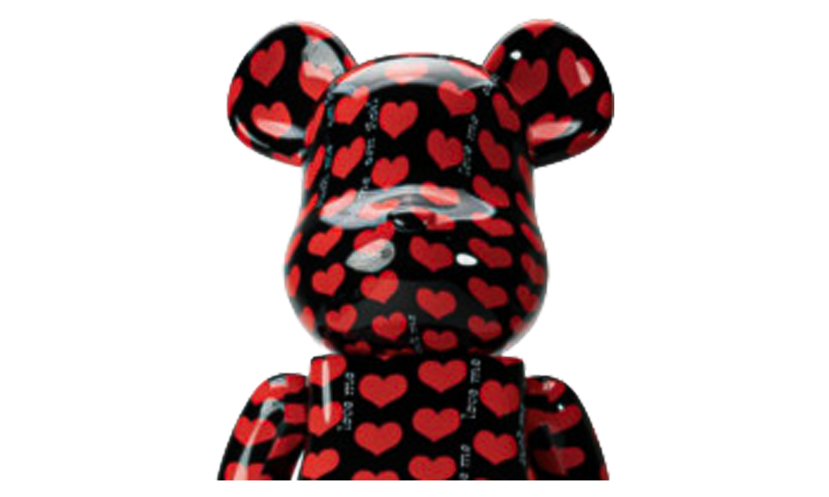 Bearbrick Black Hearts "1000% Black Red" MEDI3167