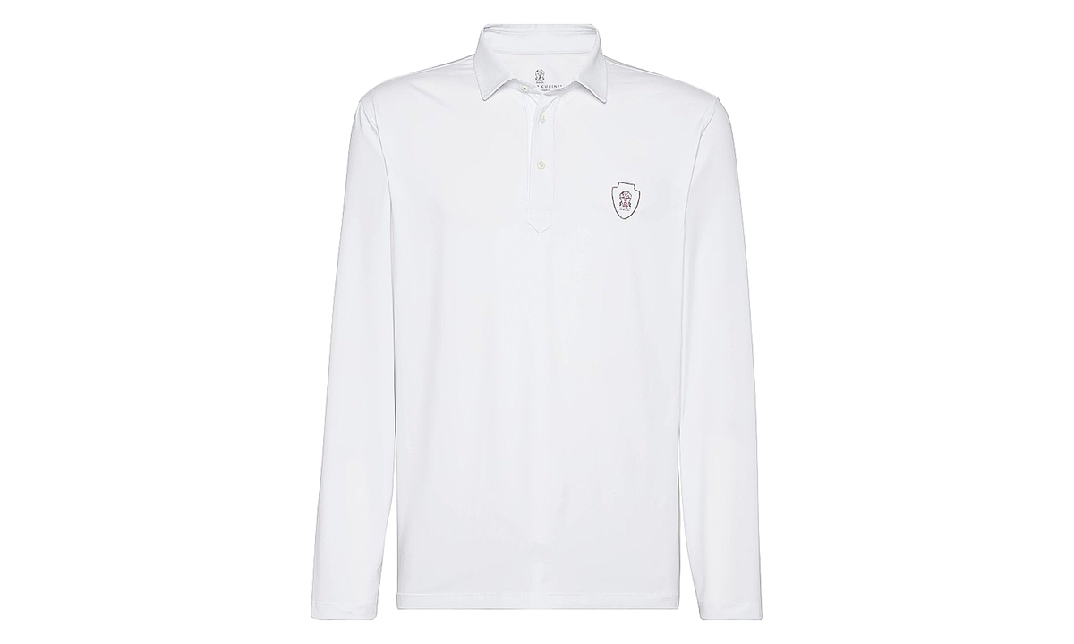 Long-Sleeve Polo Shirt "White" BRUN3001