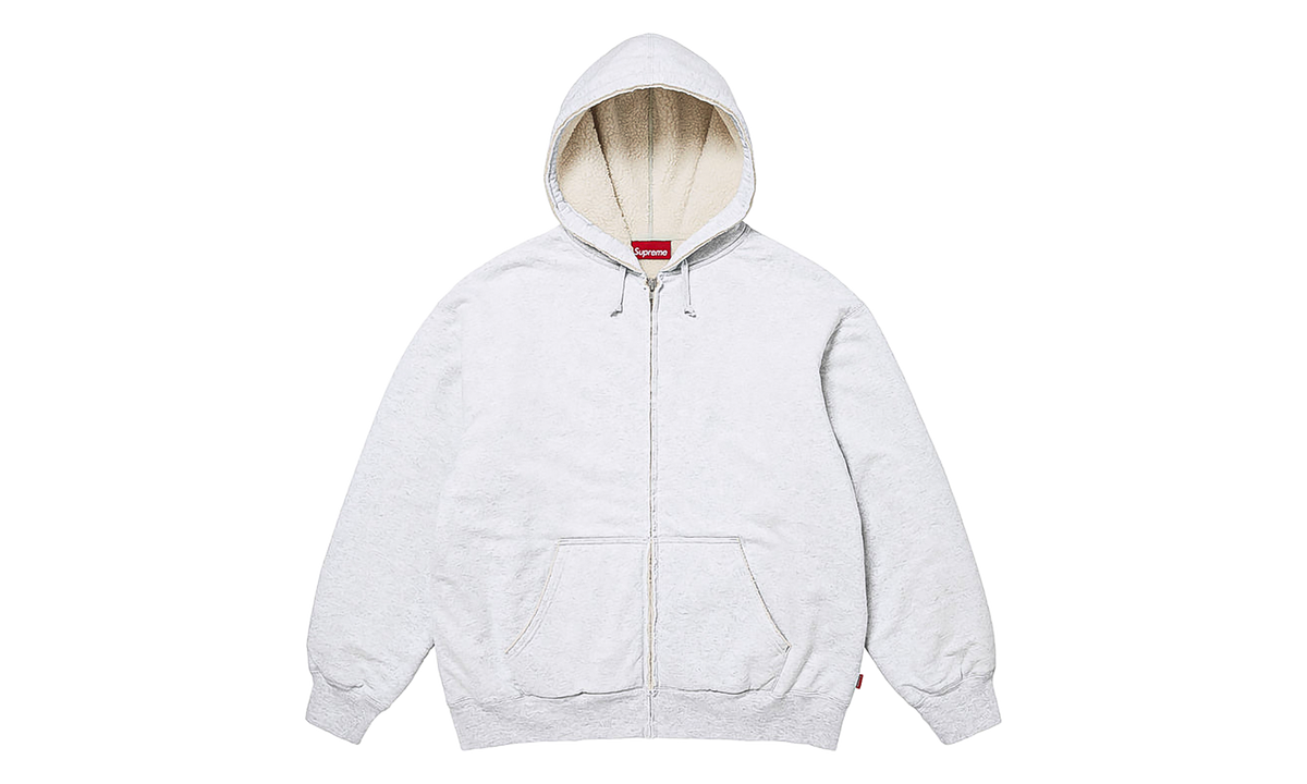 Shearling Lined Zip Up Hooded Sweatshirt "FW26 - Ash Grey" SU29068