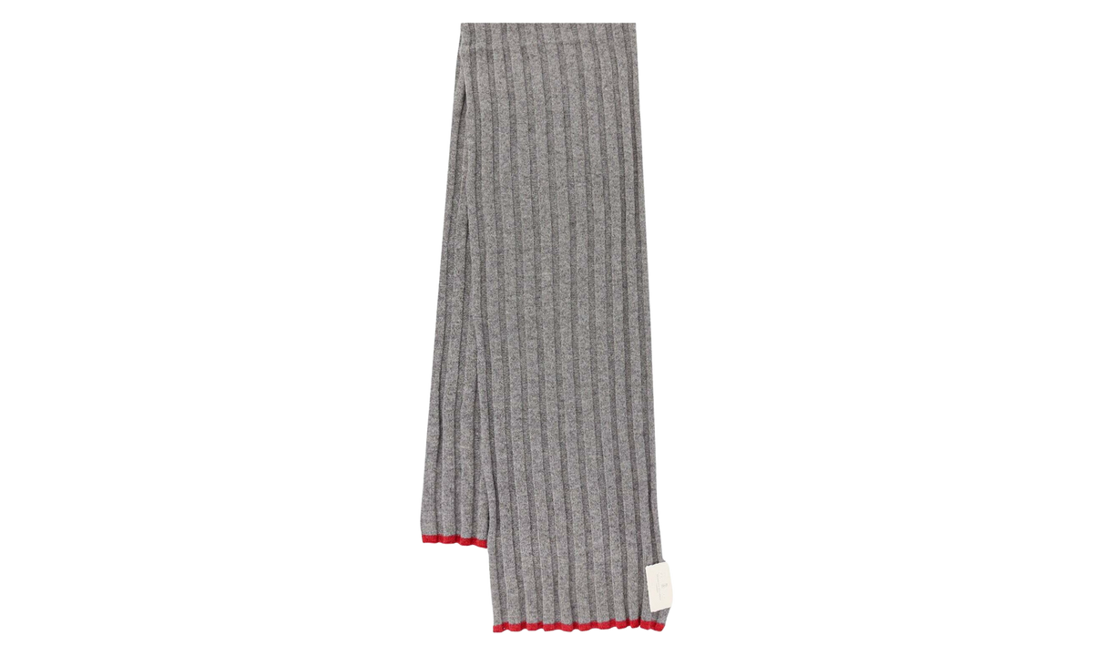 Ribbed Scarf With Trim "Grey" BRUN2647