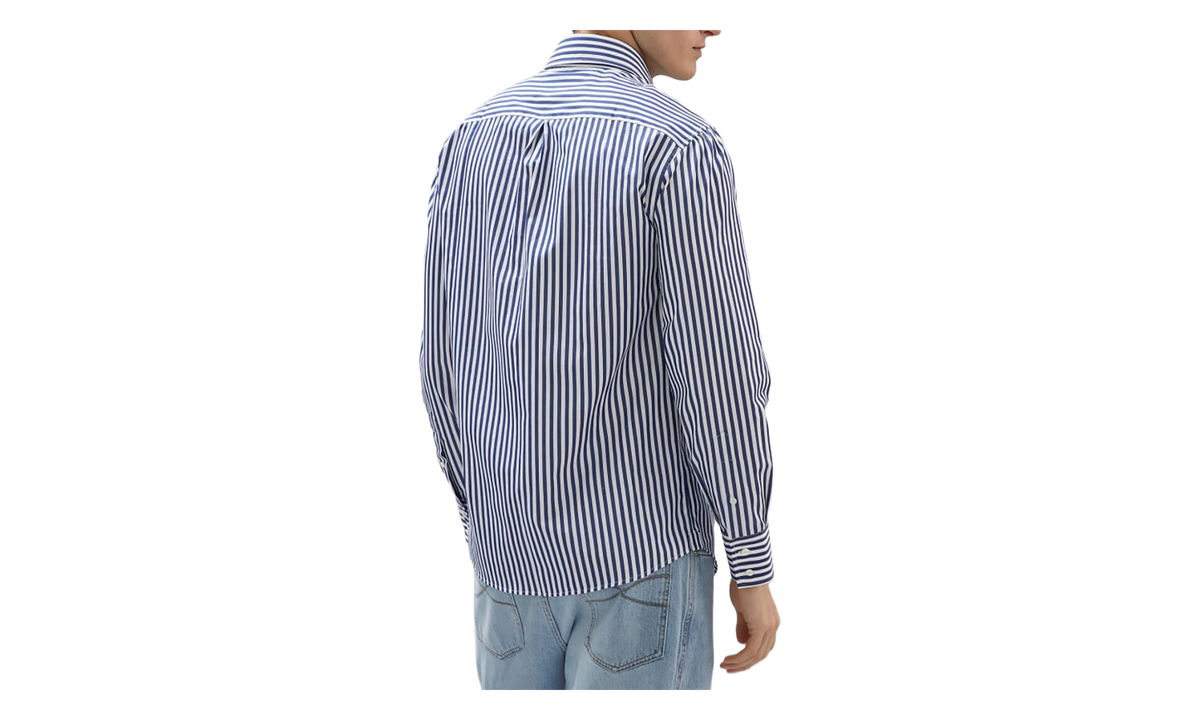 Striped Cotton Shirt "White And Blue" BRUN2893