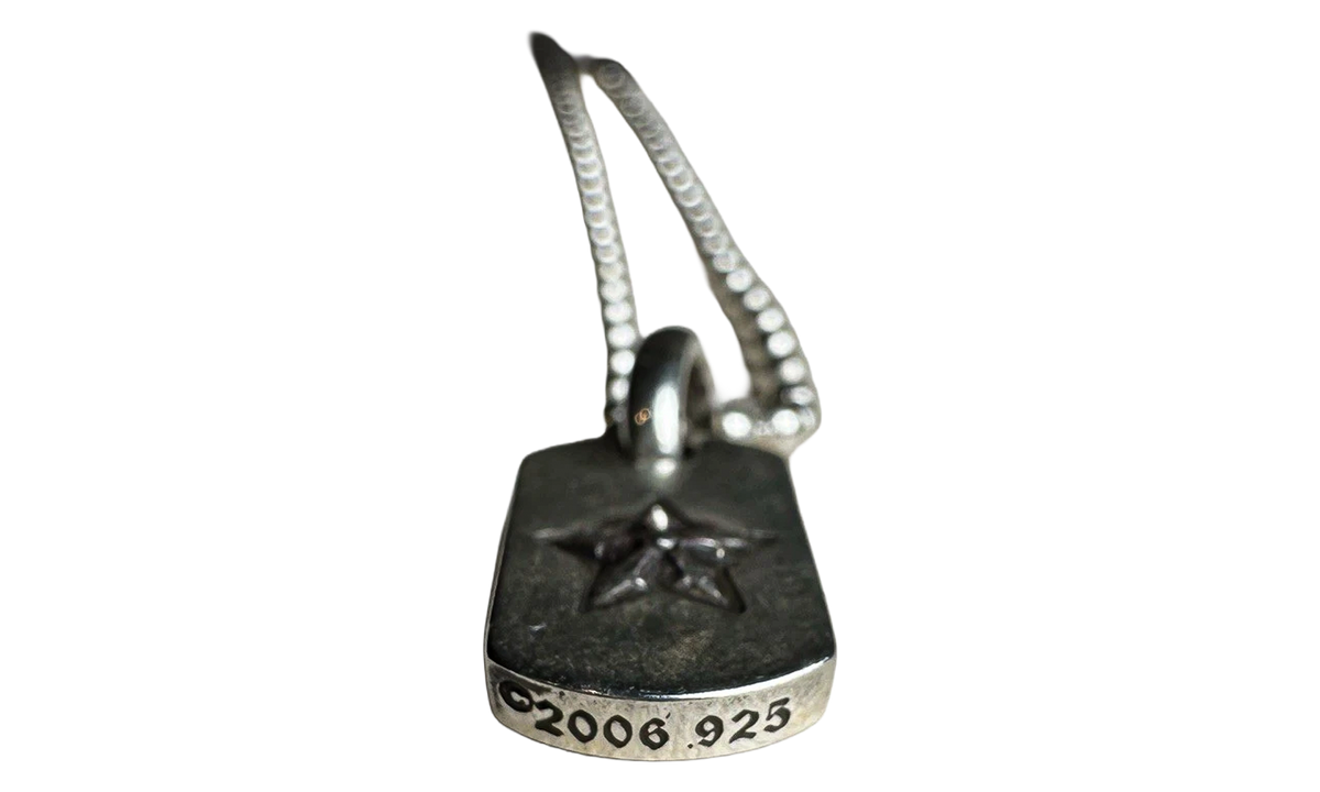 Dog Tag Tiny Star Necklace "Silver" CHRM2005