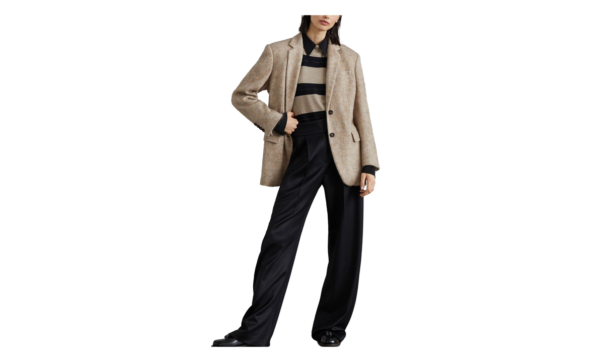 Wool Blend Tailored Jacket WMNS "Warm Brown" BRUN2796
