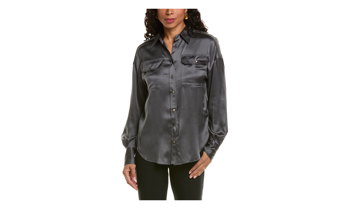 Silk Relaxed Shirt WMNS "Charcoal" BRUN2760