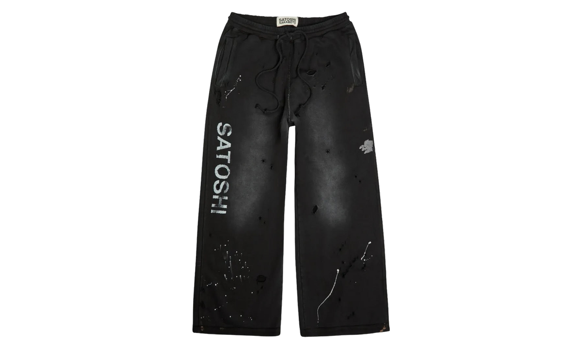 Distressed Paint Splatter Sweatpants "Black" SAT106