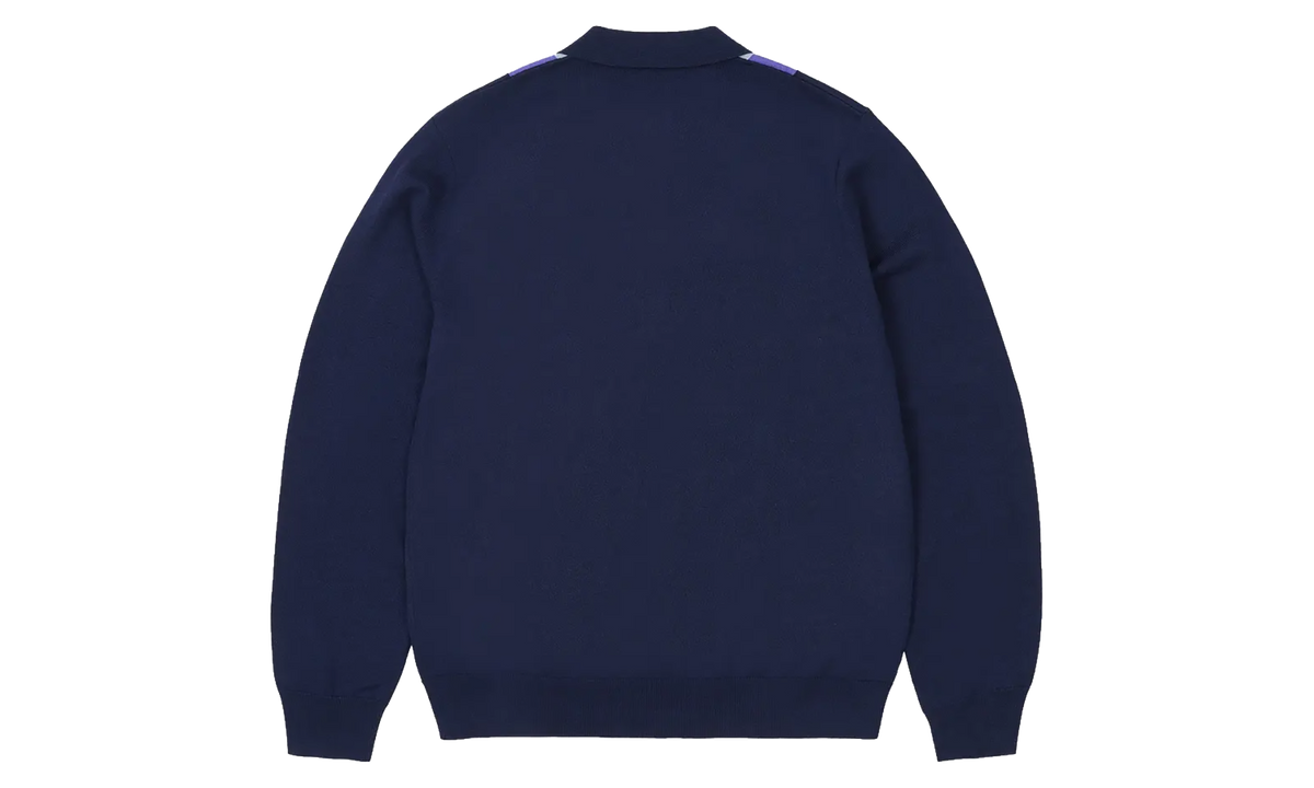 Fred Perry Long Sleeve Knitted Shirt "Peacoat" p0177