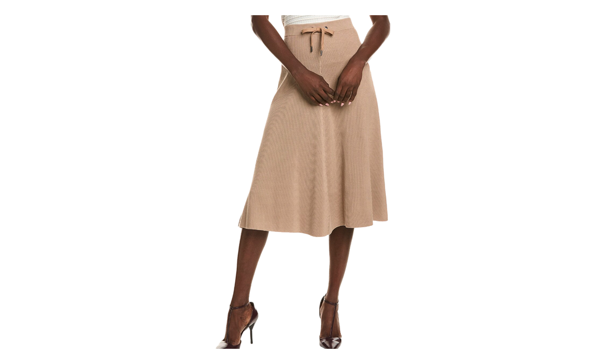 Ribbed Cotton A-Line Skirt WMNS "Mocha" BRUN2850