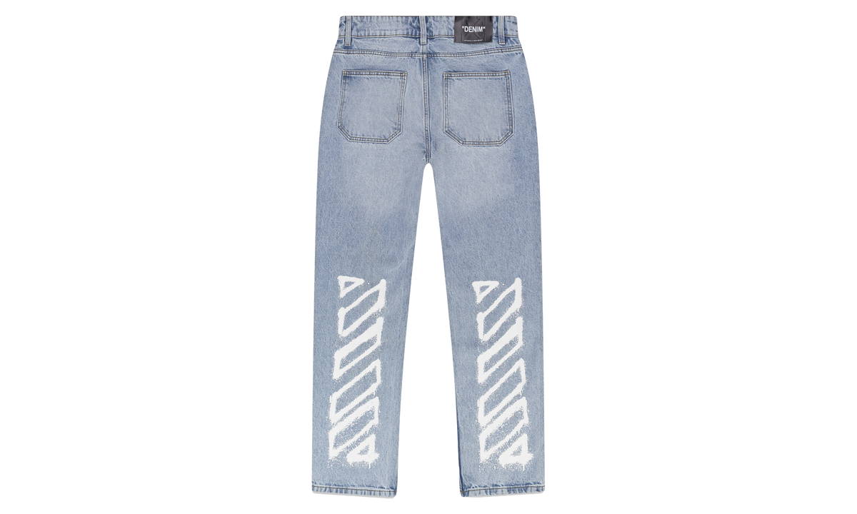Relaxed Fit Spray Arrow Jeans "Light Indigo" 44OWOS26D101_471