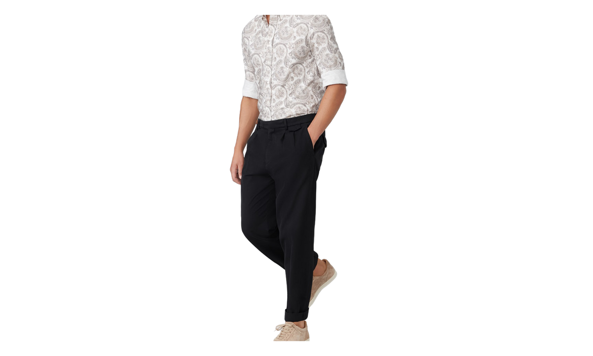 Cotton Tapered Trousers "Black" BRUN2862
