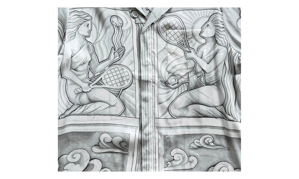 Sacred Stone Silk Shirt "Grey / White" U WPS25 SH 003 07