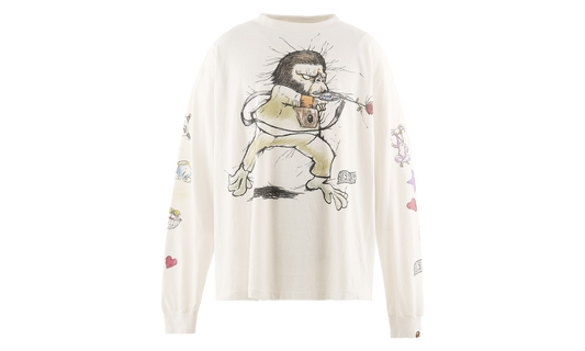 Bape Long Sleeve Tee "White" SM MK1 0000 C38
