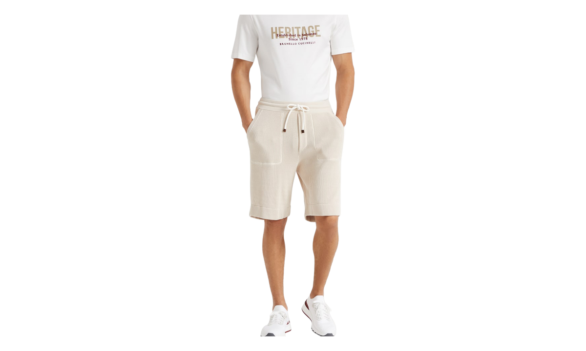 Cotton Knit Drawstring Shorts "Rope" BRUN2876