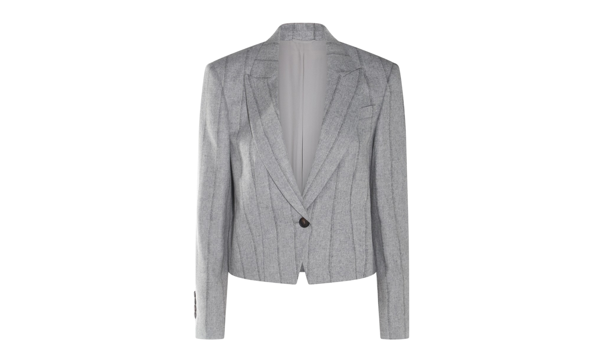 Wool Single Button Jacket WMNS "Light Grey" BRUN2795