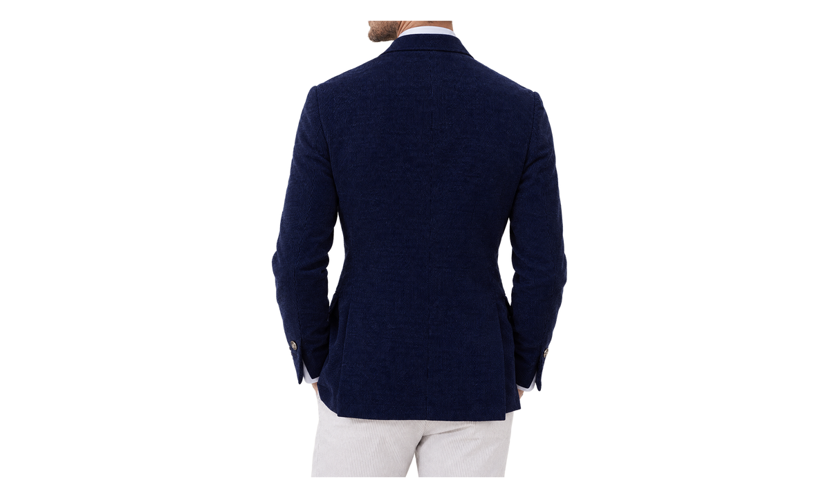 Wool Silk Double-Breasted Blazer "Sapphire" BRUN2982