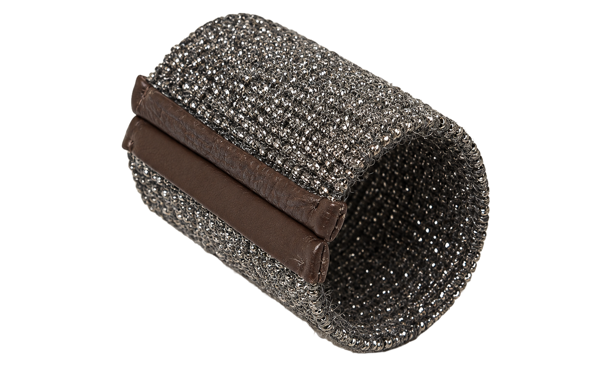 Argento 925 Embellished Cuff Bracelet WMNS "Black" BRUN2661