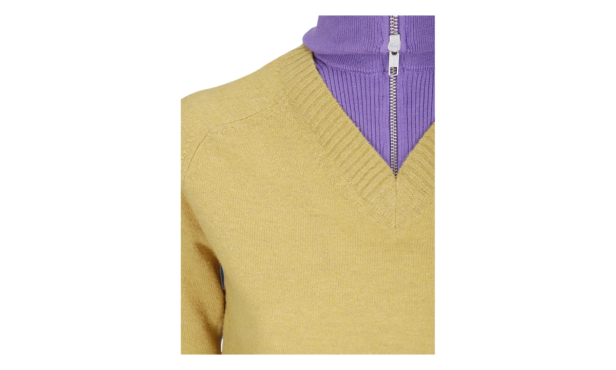 Layered Neckline Sweater WMNS "Mustard / Violet" S62HA0109M13343961