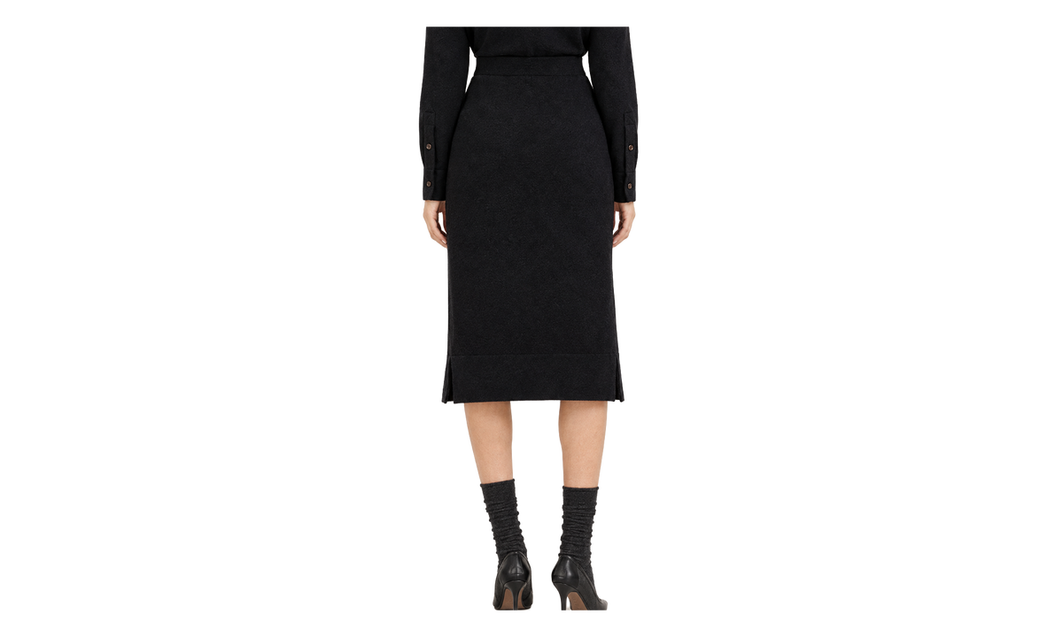 Wool Knit Midi Skirt WMNS "Black" BRUN2782