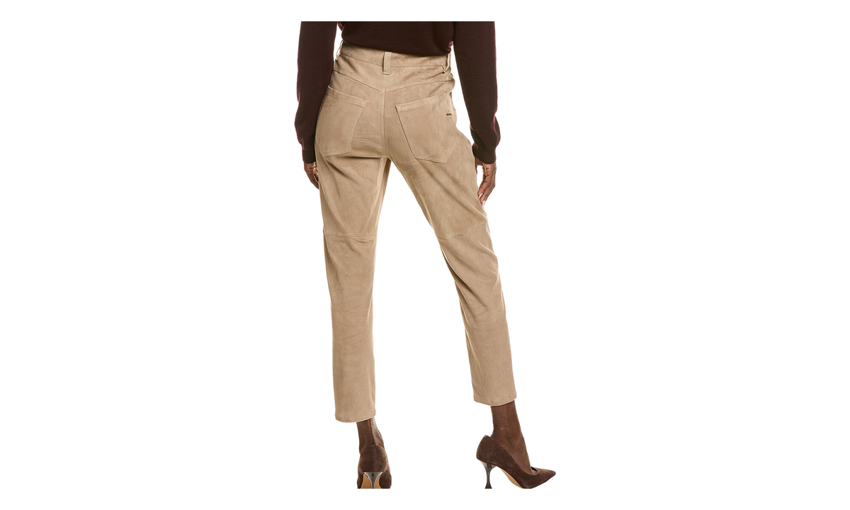 Leather Cropped Pants WMNS "Almond" BRUN2659
