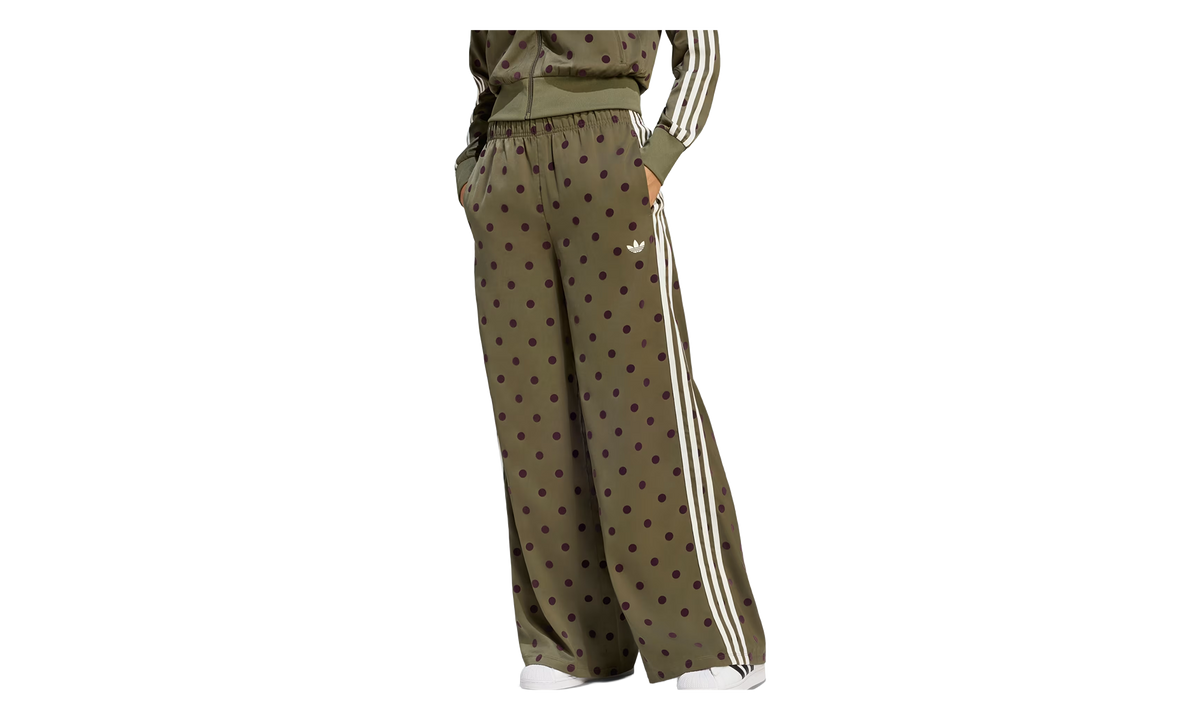 SATIN POLKA DOTS WIDE LEG PANT "Olive Strata" LI2845